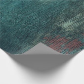 Rustisch Land Blauwgroen Houtkorrel Cadeaupapier (Hoek)