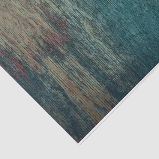 Rustisch Land Blauwgroen Houtkorrel Tissuepapier (Detail)