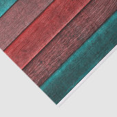 Rustisch Land Blauwgroen Rode bruine-houtkorreltex Tissuepapier (Detail)