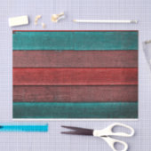 Rustisch Land Blauwgroen Rode bruine-houtkorreltex Tissuepapier (Craft)