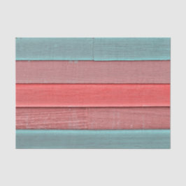 Rustisch Land Blauwgroen Roze Houtkorrel Tissuepapier