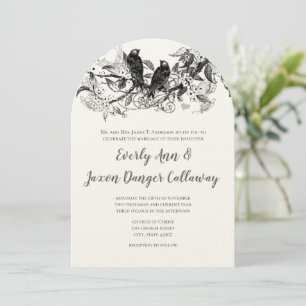 Rustisch land Blooming Forest Love Bird Wedding Kaart