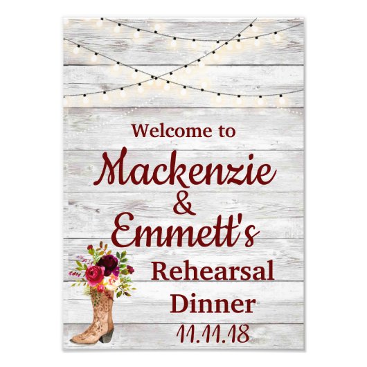 Rustisch Land Boho Westerne repetitie binnenste ge Foto Afdruk (Voorkant)