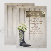 Rustisch Land Boot met Daisies Vrijgezellenfeest Kaart (Voorkant / Achterkant)