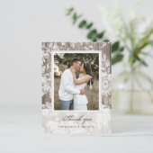 Rustisch land bruiloft bedankt foto briefkaart (Staand voorkant)