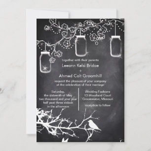 Rustisch land bruiloft Mason Jar Chalkboard Kaart