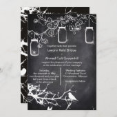 Rustisch land bruiloft Mason Jar Chalkboard Kaart (Voorkant / Achterkant)