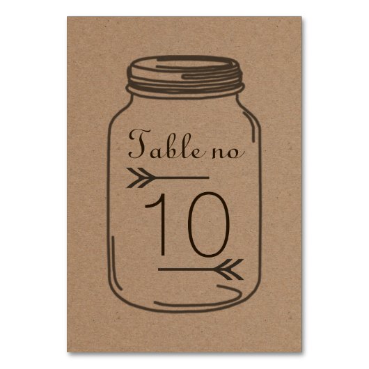 Rustisch land Bruin-Masonjar-tabelkaart Kaart (Voorkant)