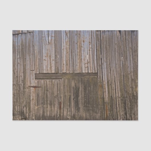 Rustisch land Bruine Barn Wood Ontvanger Tissuepapier (Voorkant)