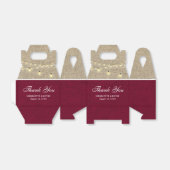 Rustisch land Burgundy Burlap Wedding Dank je Bedankdoosjes (Uitgevouwen)