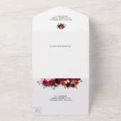 Rustisch land Burgundy Floral Bouquet Wedding All In One Uitnodiging (Buitenkant)