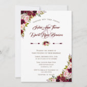 Rustisch land Burgundy Marsala Floral Wedding Kaart (Voorkant)