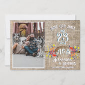 Rustisch land Burlap Boho Wildflower Wedding Save The Date (Voorkant)