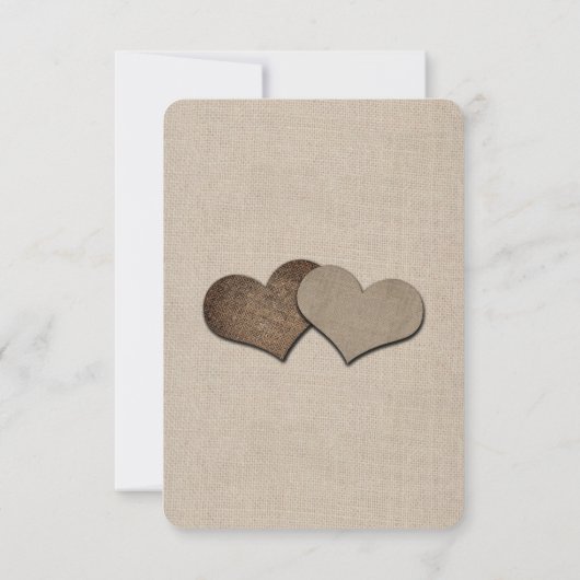 Rustisch land Burlap Heart Mason Jar Wedding RSVP (Achterkant)