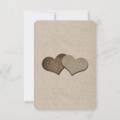 Rustisch land Burlap Heart Mason Jar Wedding RSVP Kaartje (Achterkant)