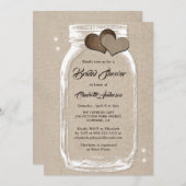 Rustisch land Burlap Mason Jar Vrijgezellenfeest Kaart (Voorkant / Achterkant)