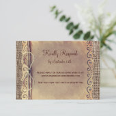 Rustisch land Burlap Wedding RSVP-kaart V2 RSVP Kaartje (Staand voorkant)