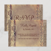 Rustisch land Burlap Wedding RSVP-kaart V2 RSVP Kaartje (Voorkant / Achterkant)