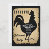 Rustisch Land Chicken Barbeque Retirement Party Kaart (Voorkant)