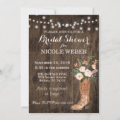 Rustisch Land Cowboy Boot Vrijgezellenfeest Invite Kaart (Voorkant)