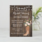 Rustisch Land Cowboy Boot Vrijgezellenfeest Invite Kaart (Staand voorkant)