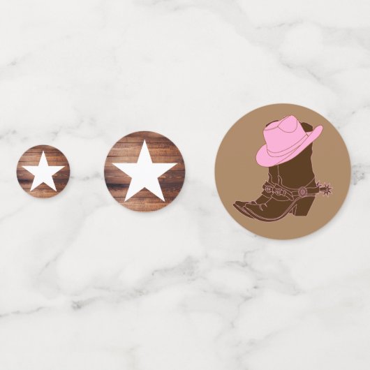 Rustisch Land Cowgirl Boots & Pet Baby shower Confetti (Voorkanten)
