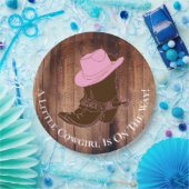 Rustisch Land Cowgirl Boots & Pet Baby shower Papieren Bordje (Feest)