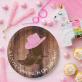 Rustisch Land Cowgirl Boots & Pet Baby shower Papieren Bordje (Feest)