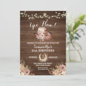 Rustisch Land Cowgirl Floral Birthday Uitnodiging (Staand voorkant)