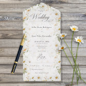Rustisch Land Daisy Floral No Dinner All In One Uitnodiging