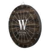 Rustisch land Dark Barn Wood op maat Dartbord (Voorkant Rechts)