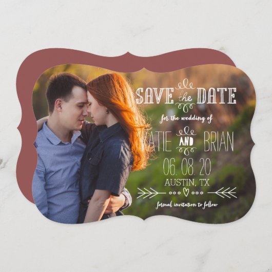 Rustisch land | De datumkaarten opslaan Save The Date (Voorkant / Achterkant)