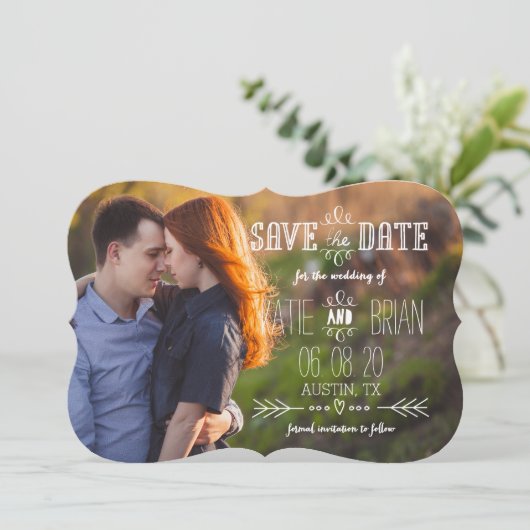 Rustisch land | De datumkaarten opslaan Save The Date (Staand voorkant)