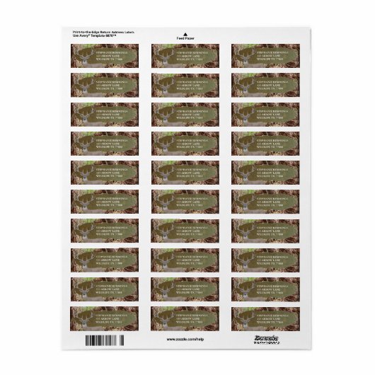 Rustisch land Deer Hunter Wedding Label (Full Sheet)
