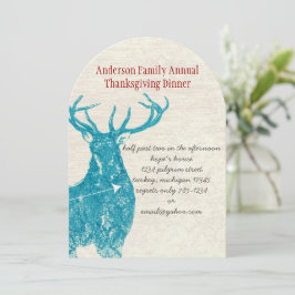 Rustisch land Deer Thanksgiving Dinner Kaart
