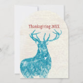 Rustisch land Deer Thanksgiving Dinner Kaart (Achterkant)