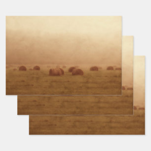 Rustisch land Farmhouse Hay Bales Inpakpapier Vel