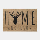 Rustisch Land Faux Burlap Buck Deurmat (Voorkant)