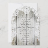 Rustisch land Faux Lace Barn Wood Wedding Kaart (Voorkant)