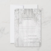 Rustisch land Faux Lace Barn Wood Wedding RSVP Kaartje (Voorkant)