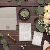 Rustisch land Faux Lace Barn Wood Wedding RSVP Kaartje