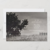 Rustisch Land Field Black White Country Weddenscha Kaart (Achterkant)