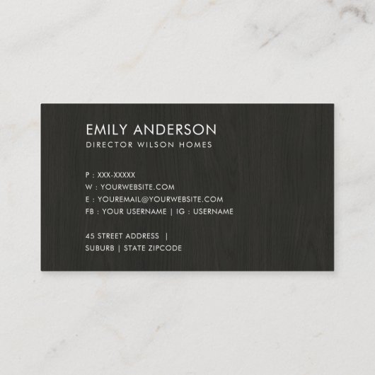 RUSTISCH LAND FLORAL BIRD HOUSE DANK U REALTOR VISITEKAARTJE (Achterkant)