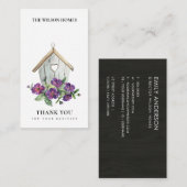 RUSTISCH LAND FLORAL BIRD HOUSE DANK U REALTOR VISITEKAARTJE (Voorkant / Achterkant)