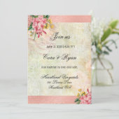 Rustisch  land Floral legant Wedding Kaart (Staand voorkant)