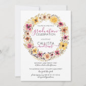 Rustisch land Floral Wreated Waterverf Afstuderen Kaart (Voorkant)