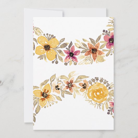 Rustisch land Floral Wreated Waterverf Afstuderen Kaart (Achterkant)