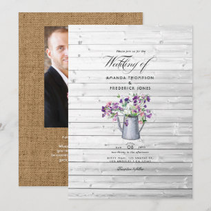 Rustisch land Garden Sweet Pea Floral Wedding IV Kaart