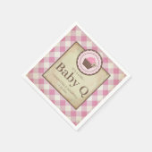 Rustisch Land Gingham Cupcake Baby Q Servet (Hoek)