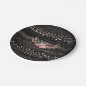 Rustisch land Glam Flowers & Antlers Boho Chic Papieren Bordje (Gekanteld)